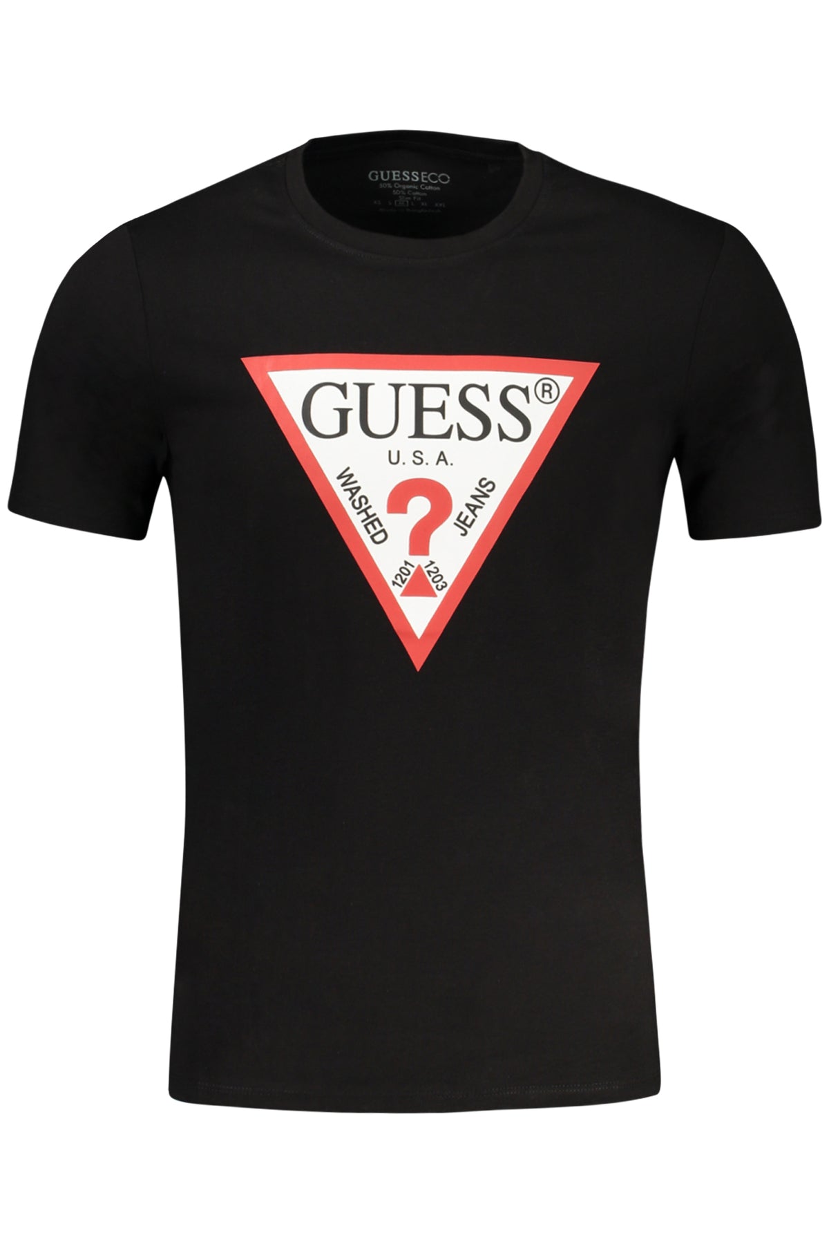 GUESS JEANS T-SHIRT MANICHE CORTE UOMO NERO