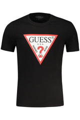 GUESS JEANS T-SHIRT MANICHE CORTE UOMO NERO