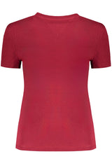 TOMMY HILFIGER T-SHIRT MANICHE CORTE DONNA ROSSO